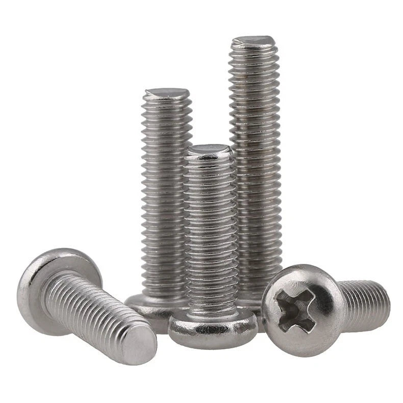 M4 Phillips Pan Head Machine Screws – A2 Stainless Steel, Fully Threaded (4mm–100mm Lengths)