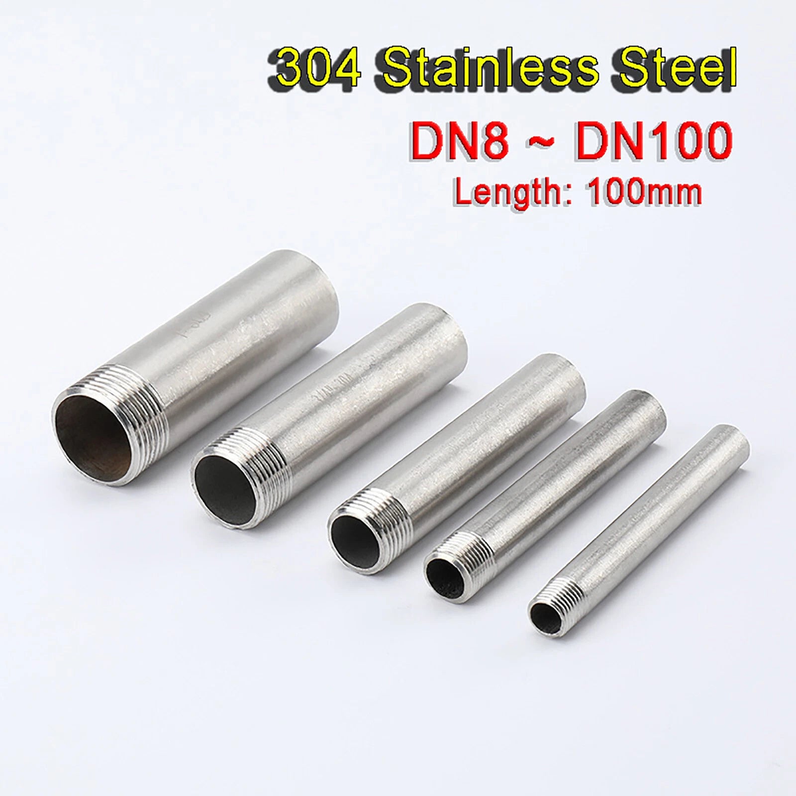 SS304 BSP Threaded Weld Nipple 100mm | 1/4" to 4" Pipe Fitting