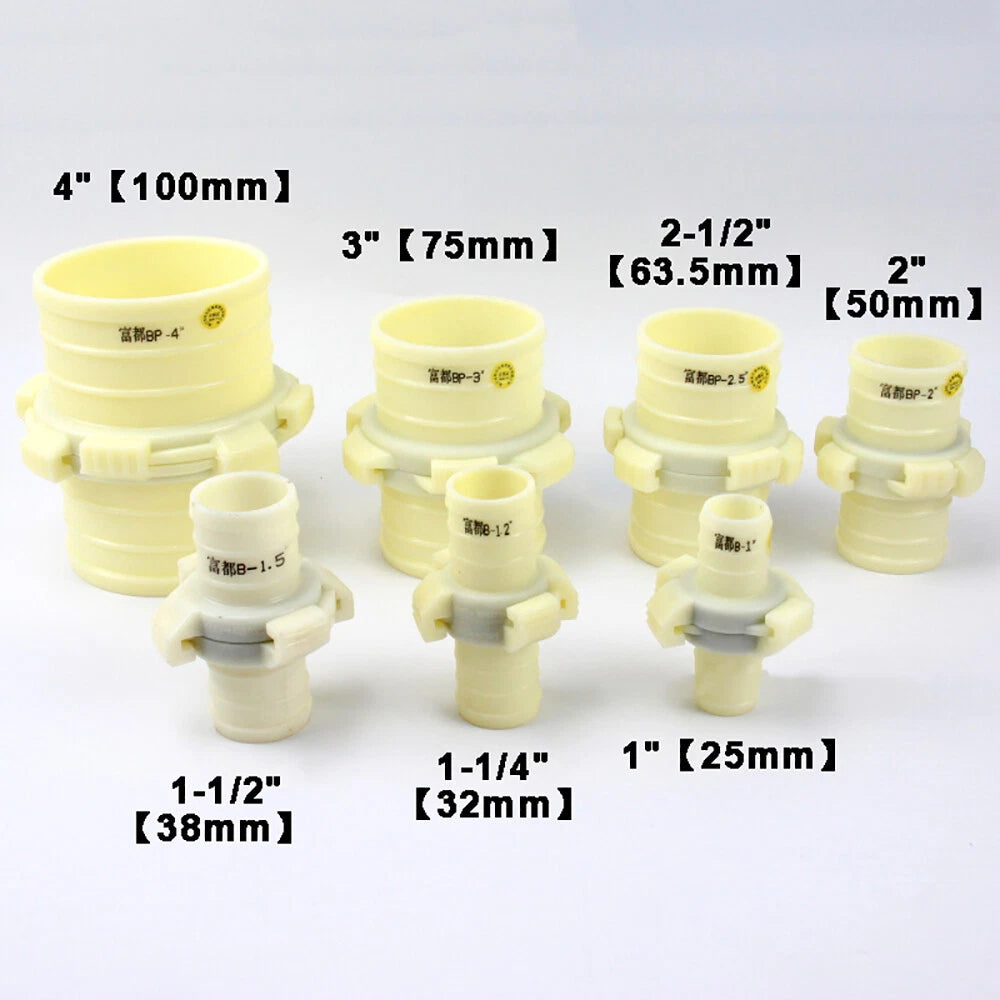 Plastic Hose Quick Connector Adapter with Clamp Snap — Equal & Reducer Garden Hose Pipe Fitting