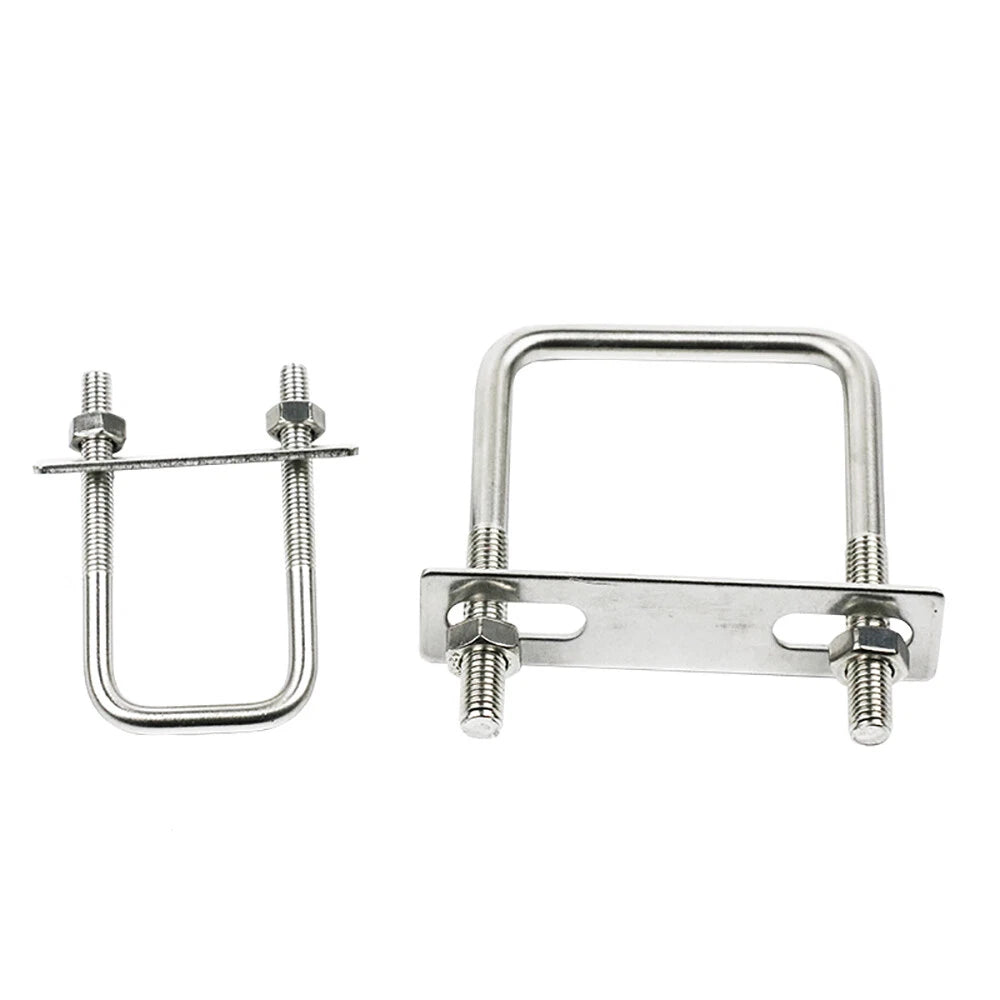 M6 M8 M10 U-Bolt with Plate and Nut — Stainless Steel 304, Multiple Sizes