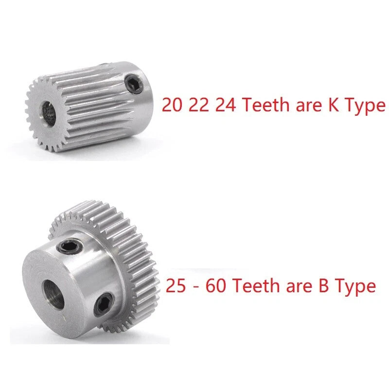 0.5 Mod 45# Steel Spur Gear 20-60T Bore 4-12mm Pinion Gear with Step Motor Gear