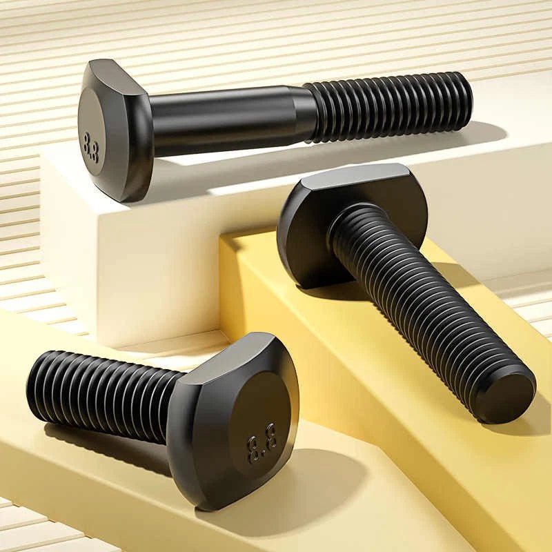 M14 x 50mm T - Slot Bolts – Black 8.8 Steel, Full Thread (T - Slot Screws for Aluminum Extrusion) - HomeDIYer