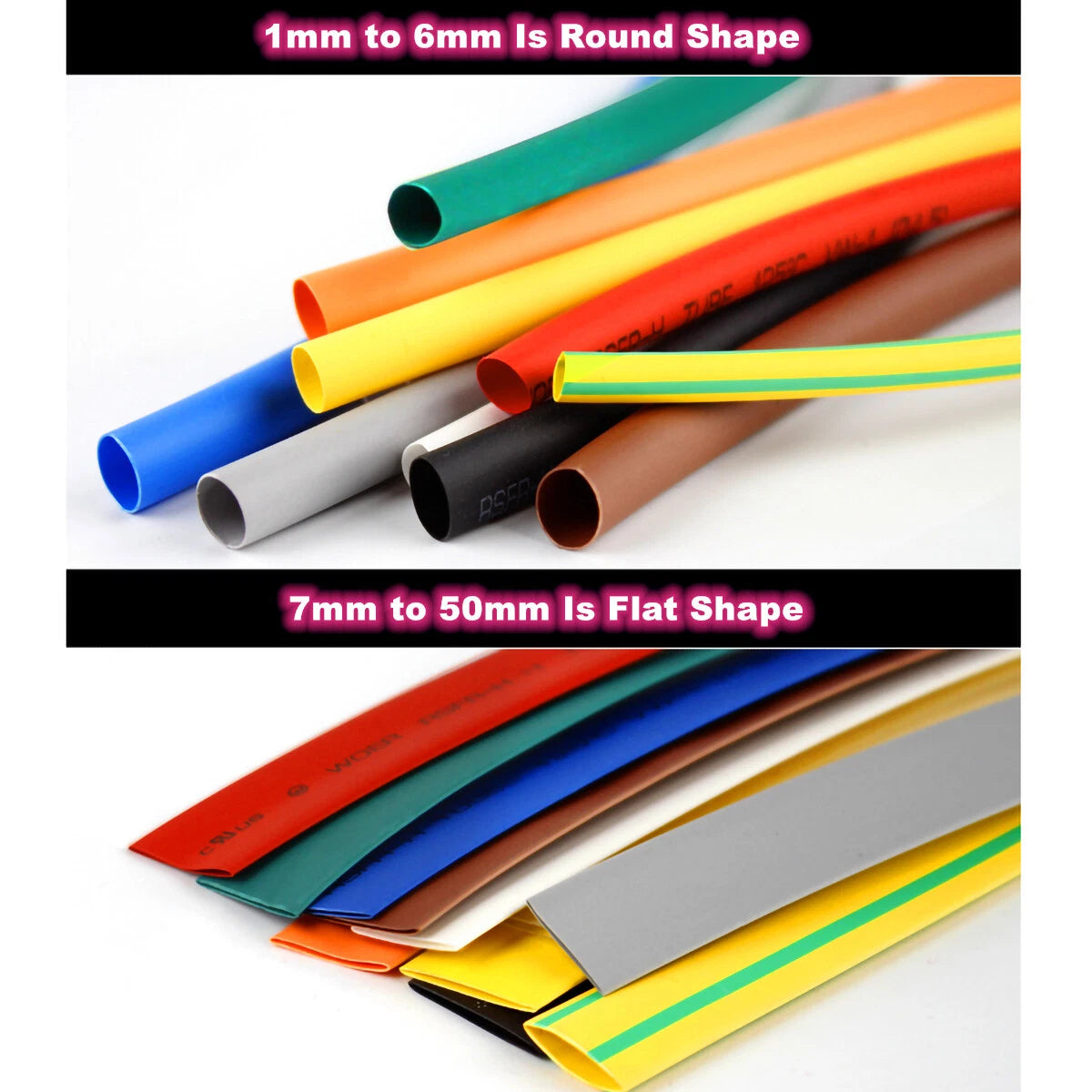 2:1 Heat Shrink Tubing – Electrical Sleeving Cable Wire Tube | 1mm to 50mm