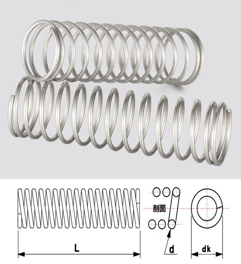 Compression Springs Coils Spring Stainless Steel Wire Dia 0.3mm Length Various