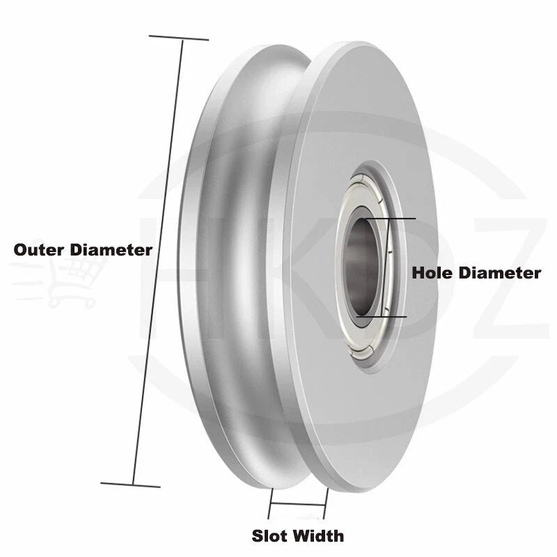 Aluminium Pulley Bearing CNC Guiding Wheel Flat Belt Idler OD 8-80mm Hole 5-16mm