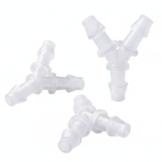 Y-Type 3-Way Barbed Hose Connector — Plastic Tee Fitting for Tube & Pipe