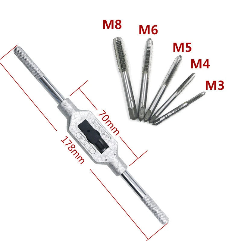 REVERSIBLE T BAR HANDLE RATCHET TAP WRENCH M3-M8 OR M3-M12 FOR TAP & DIE SET