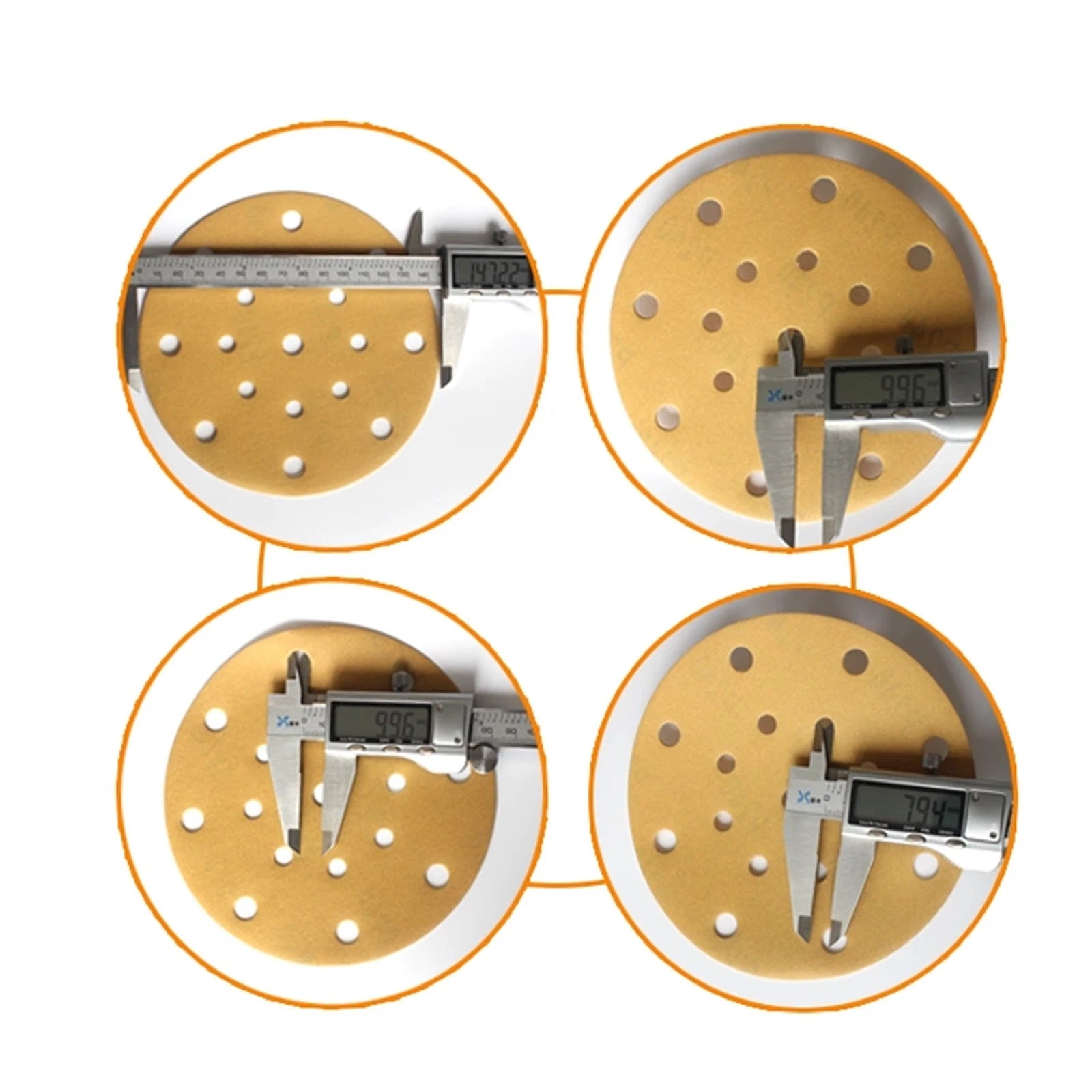 150mm 6" Sanding Discs Sandpaper Hook & Loop Pads 17 Hole for Festool P40-P1000