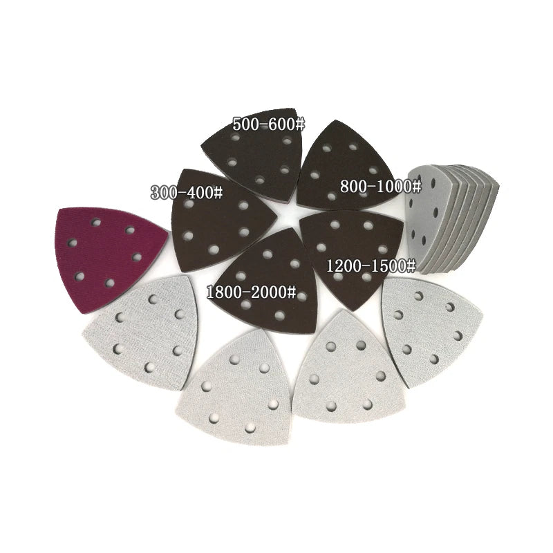Triangle Sandpaper Sheets for Electric Mouse Sander 90mm Palm Foam Sanding Pads