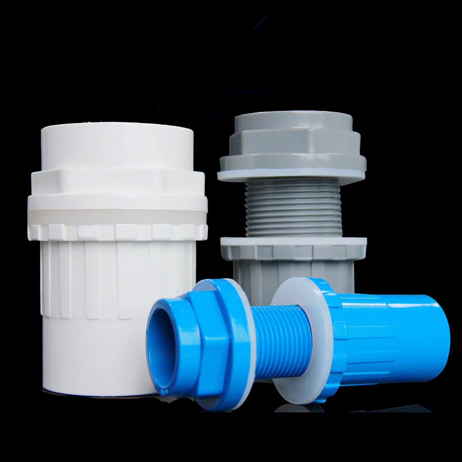 PVC 20~50mm Fittings Adhesive Pipe Fitting Tank Connector Bulkhead For Aquariums