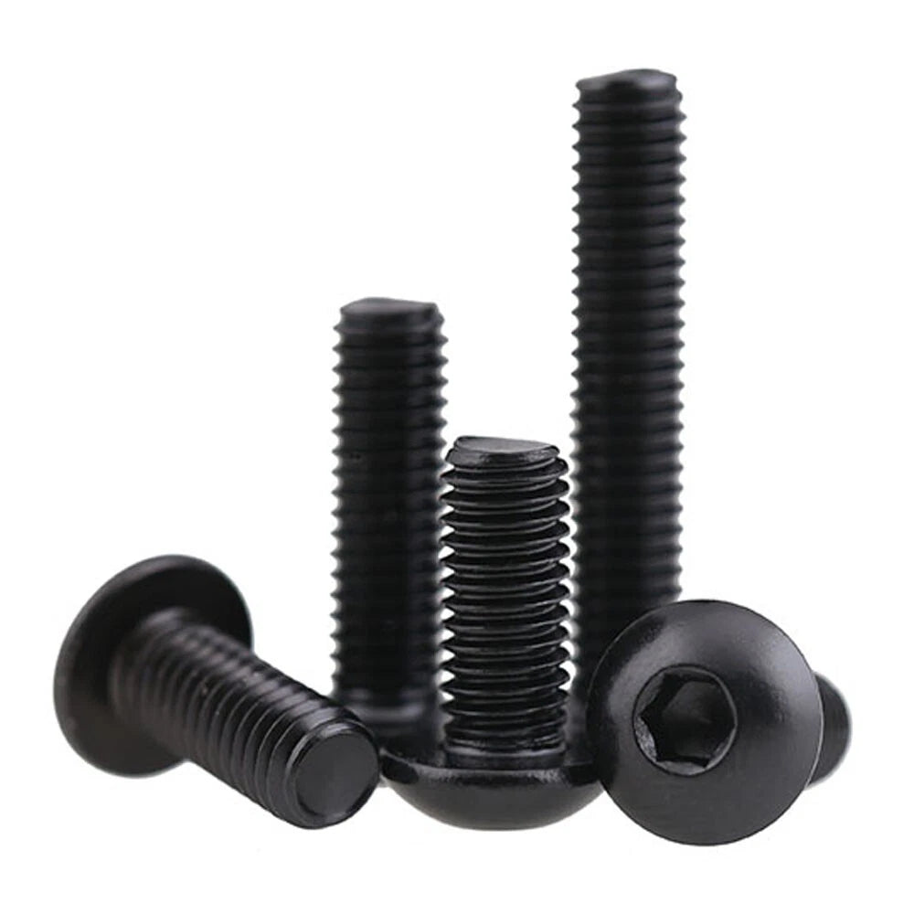 Button Head Hex Socket Machine Screws — M3 M4 M5 | A2 Stainless & Black | DIN 7380