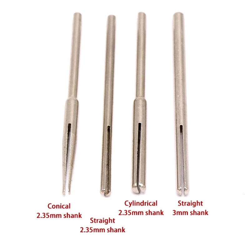 Sandpaper Clamp Bar Split Mandrel — 2.35mm & 3mm Shank Cylindrical Conical Straight for Rotary Drills