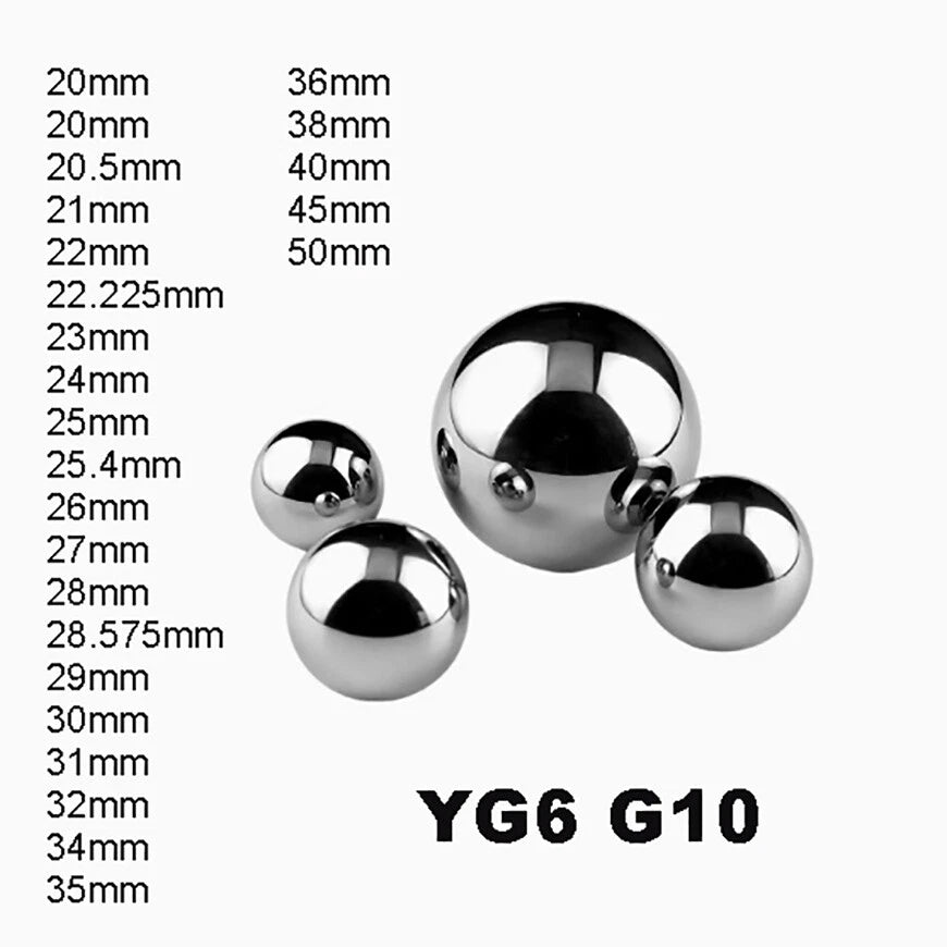 YG6 Precision Carbide Solid Carbide Ball G10 Replacement Bearings 20mm-50mm