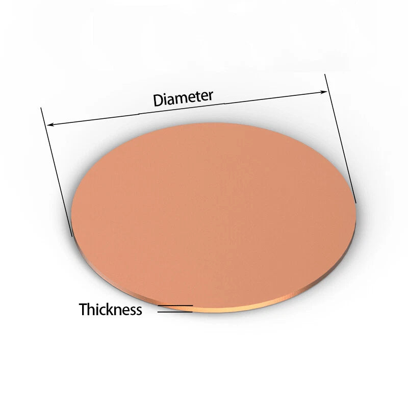 T2 Copper Round Plate Copper Disc Solid Metal Sheet Dia 10-300mm Thick 0.3-1.6mm