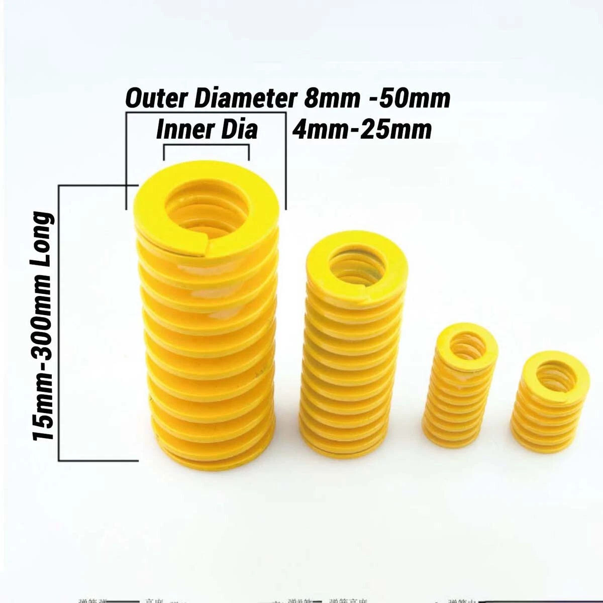 OD 8-50mm Die Springs Compression Mould Spring Light/Medium/Heavy Load Duty