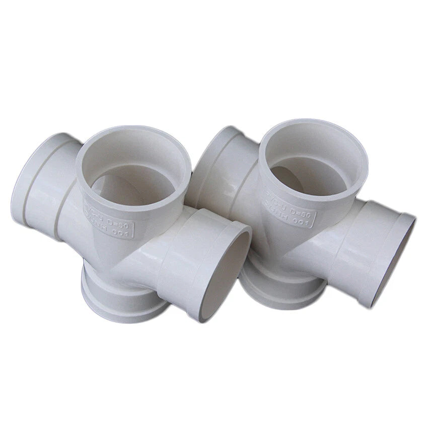 50-200mm PVC Drainage Pipe 4-Way Equal Reducer Connector Adapter Drain Fittings