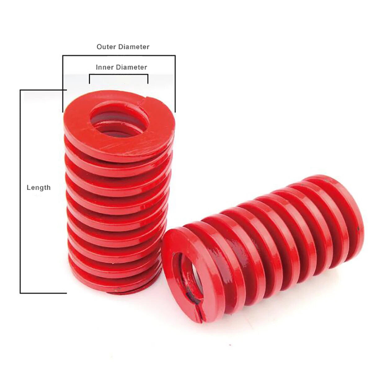 Red - TM Die Springs Medium Load Duty Compression Spring Mould Spring OD 8~50mm