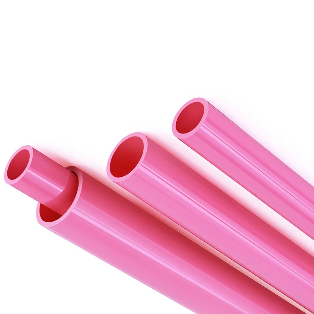 Pink PVC Round Tube Pipe – Rigid Tubing for Aquarium & DIY Plumbing, 20–50mm, 500mm Long