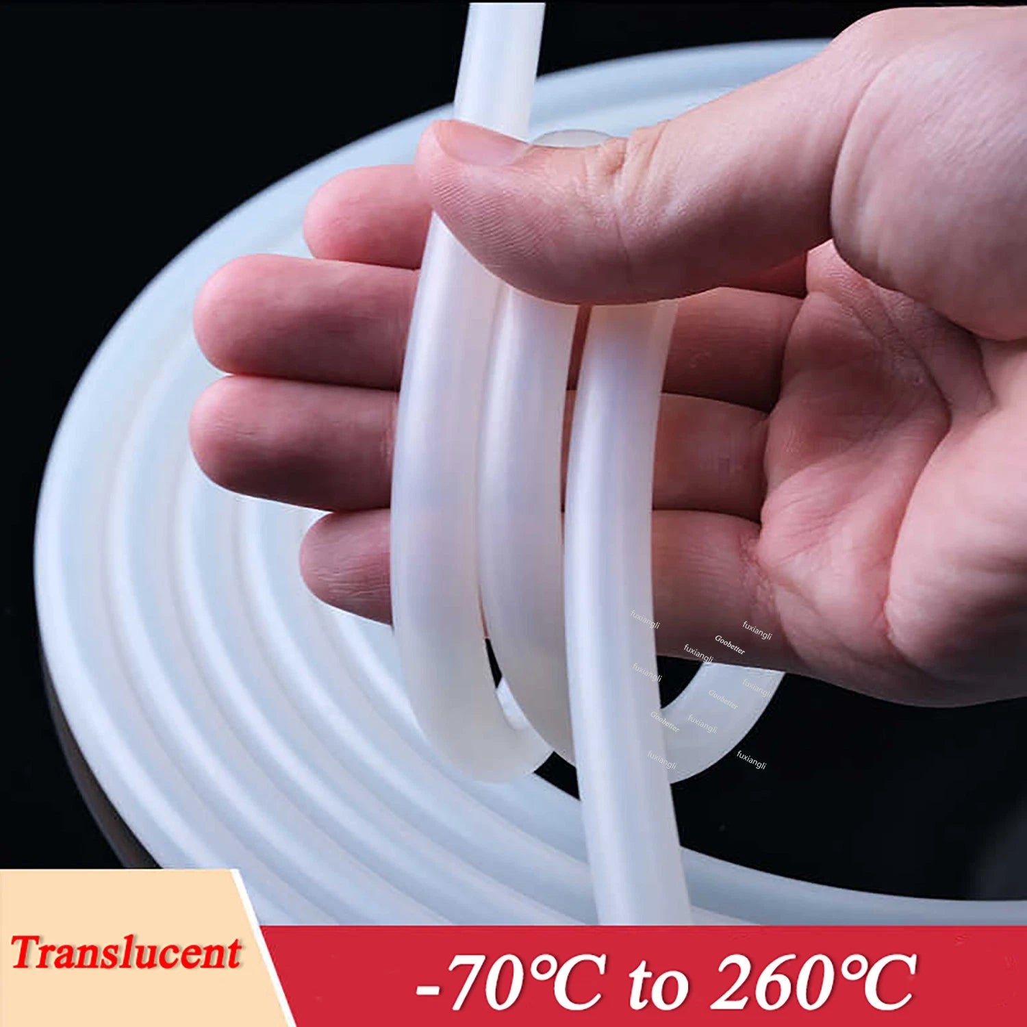 Translucent Silicone Vacuum Tube — Flexible Hose Pipe, -94°F to 500°F (-70°C to 260°C)