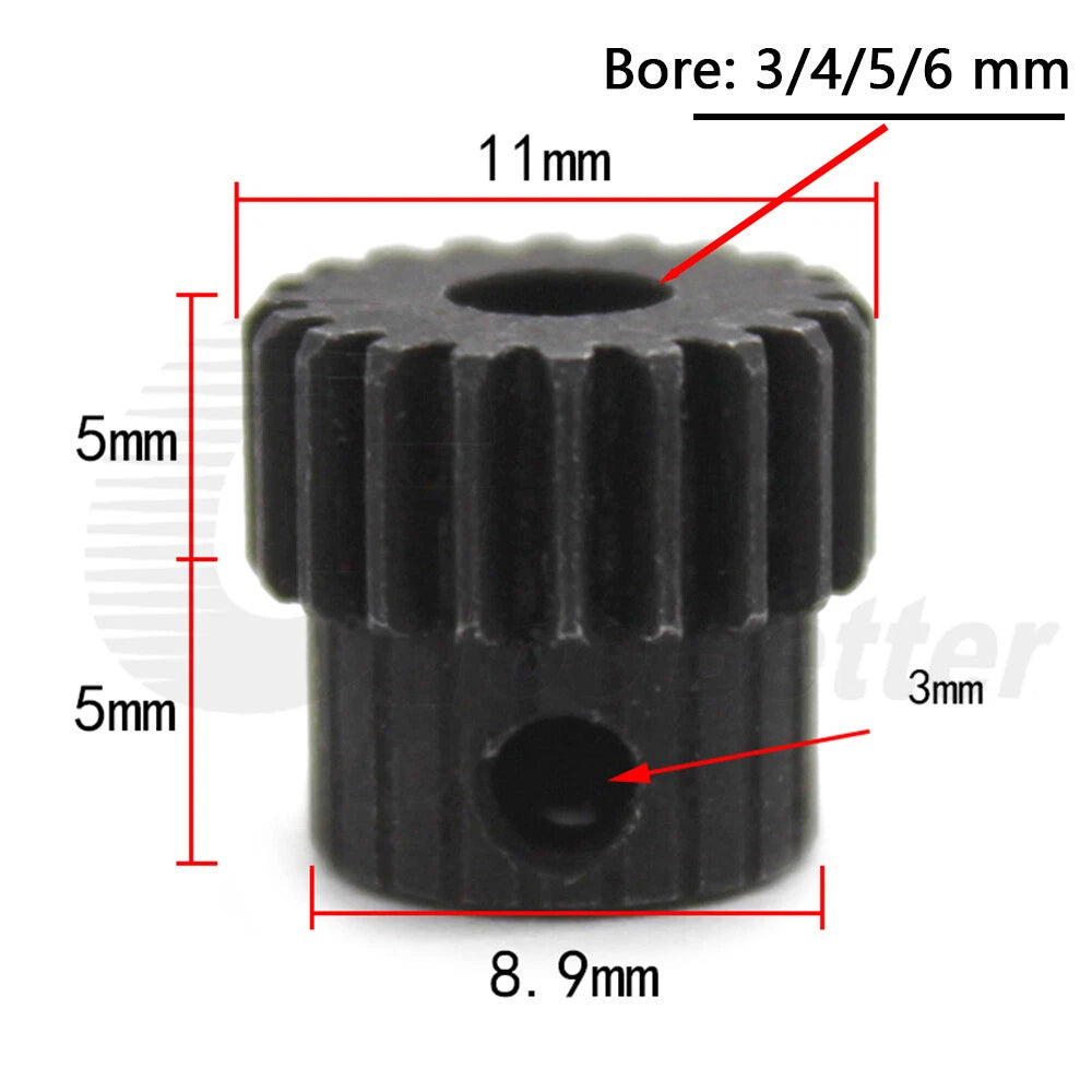Bore 3/4/5/6mm Module 0.5 Steel Spur Gears 20T for RC Model Electric Motor DIY