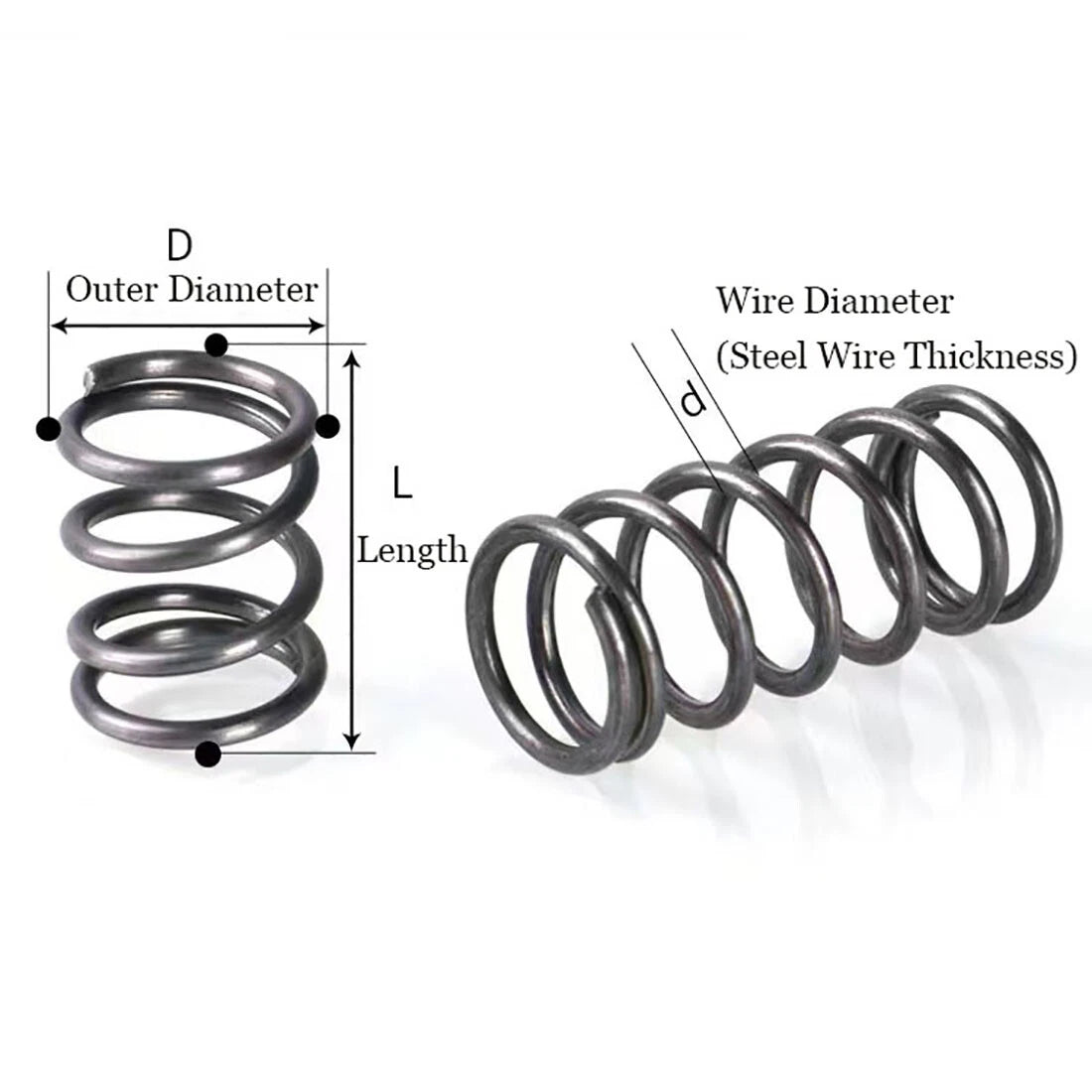 10 pcs Wire Dia 0.9mm 1mm OD 5mm - 20mm Small Springs Compression Spring Steel
