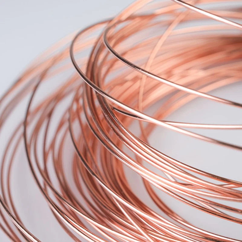 10M Pure Copper Cable Bare Copper Wire Solid Round Coil Diameter: 0.2mm - 0.6mm