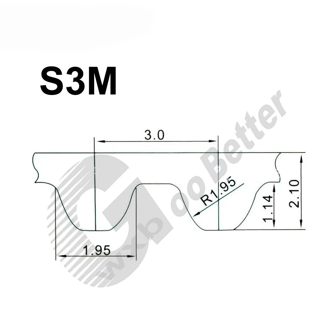 S3M Timing Belt 6mm Wide Closed Loop Synchronous Drive Belt for Pulleys — 402mm to 4500mm