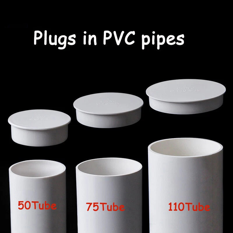 PVC Cap End Caps Plug Blanking 40-200mm Water Adhesive Drain Pipe Tube Fittings