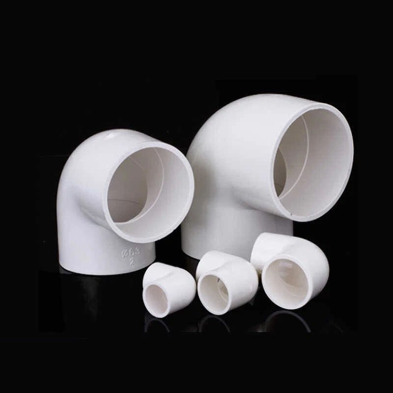 PVC Pipe Fittings Connector 90° Elbow Adapter Solvent Weld ID 16mm - 160mm White