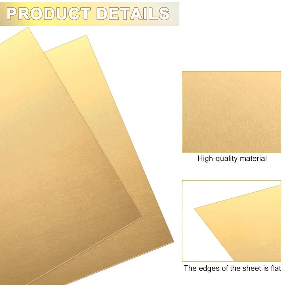 Thin Brass Sheet Metal Plate Thick 0.5/0.8/1/1.2/1.5/2mm-6mm Jewellery Making - HomeDIYer
