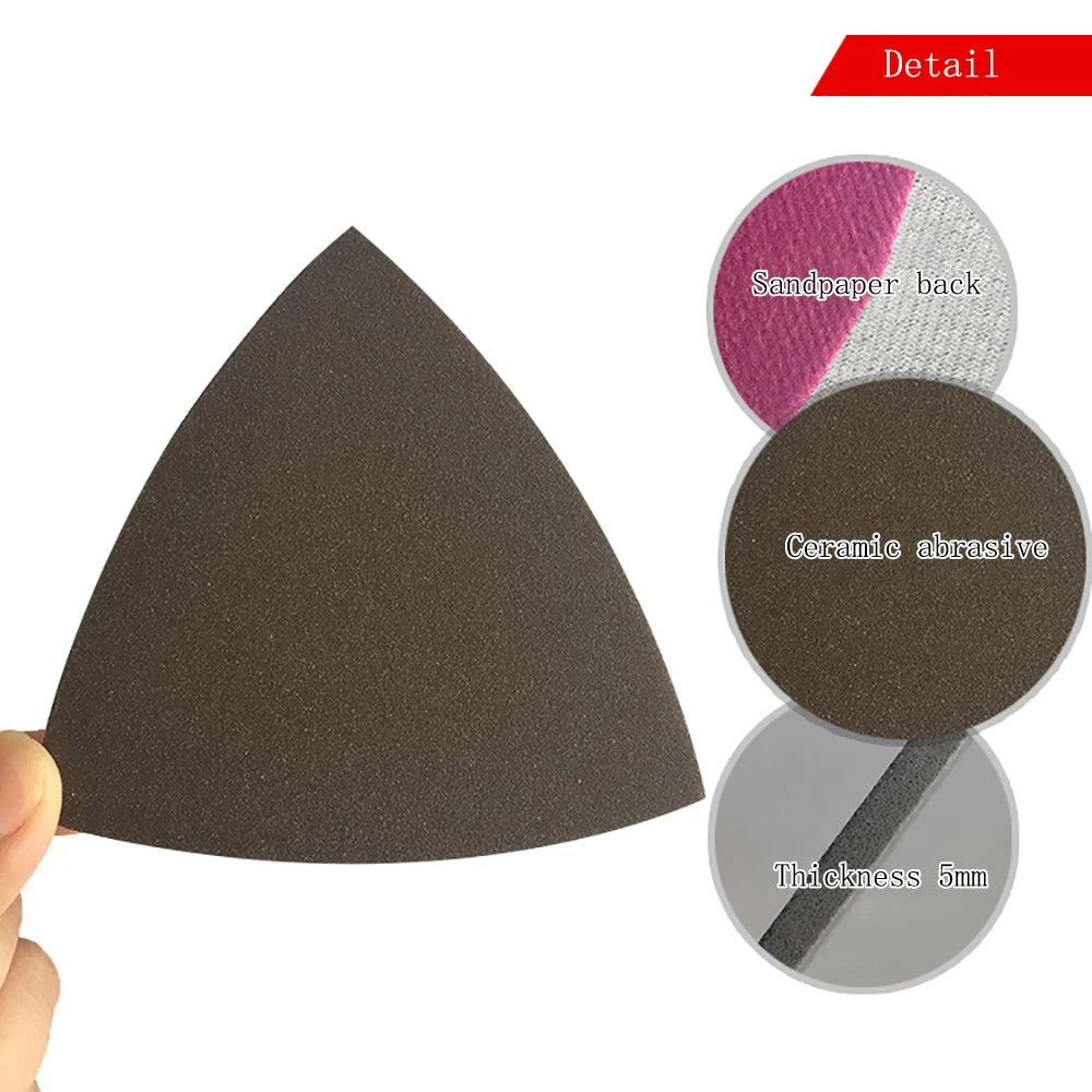 90*90*90mm Triangle Sponge Sandpaper 0 - 6 Hole Red Sanding Paper Pads Sheets