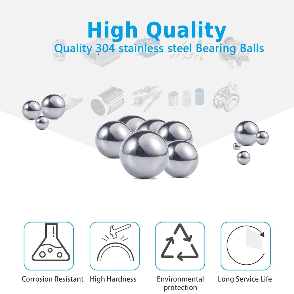 A2 Stainless Steel Ball Bearings 1mm 2mm 3mm 4mm 5mm 6mm 8mm 9mm 10mm to 125mm