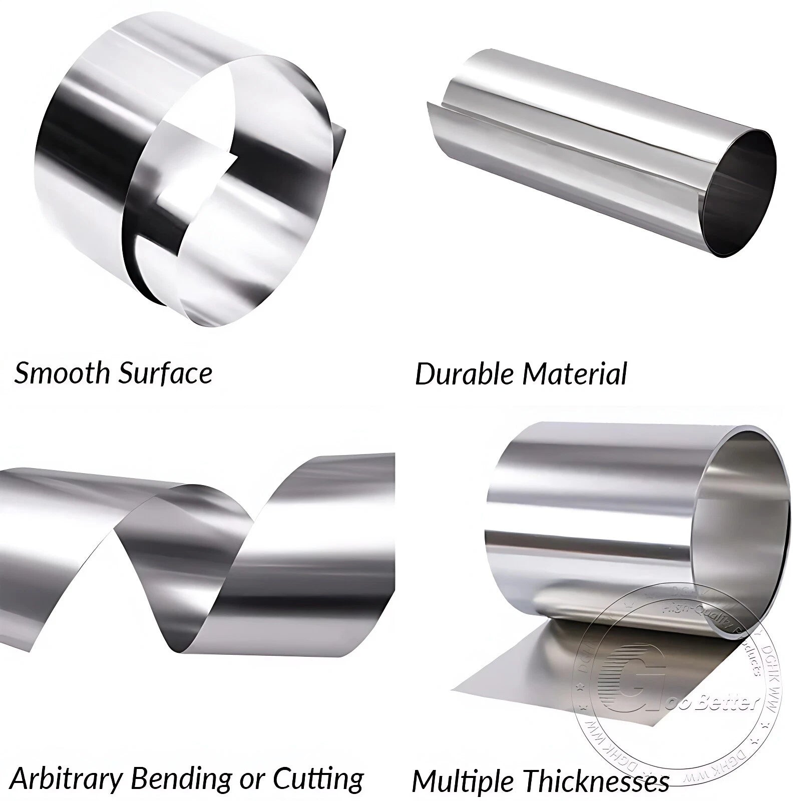 304 Stainless Steel Thin Plate Band Foil Sheet 0.01mm-0.5mm Metal Strip Roll