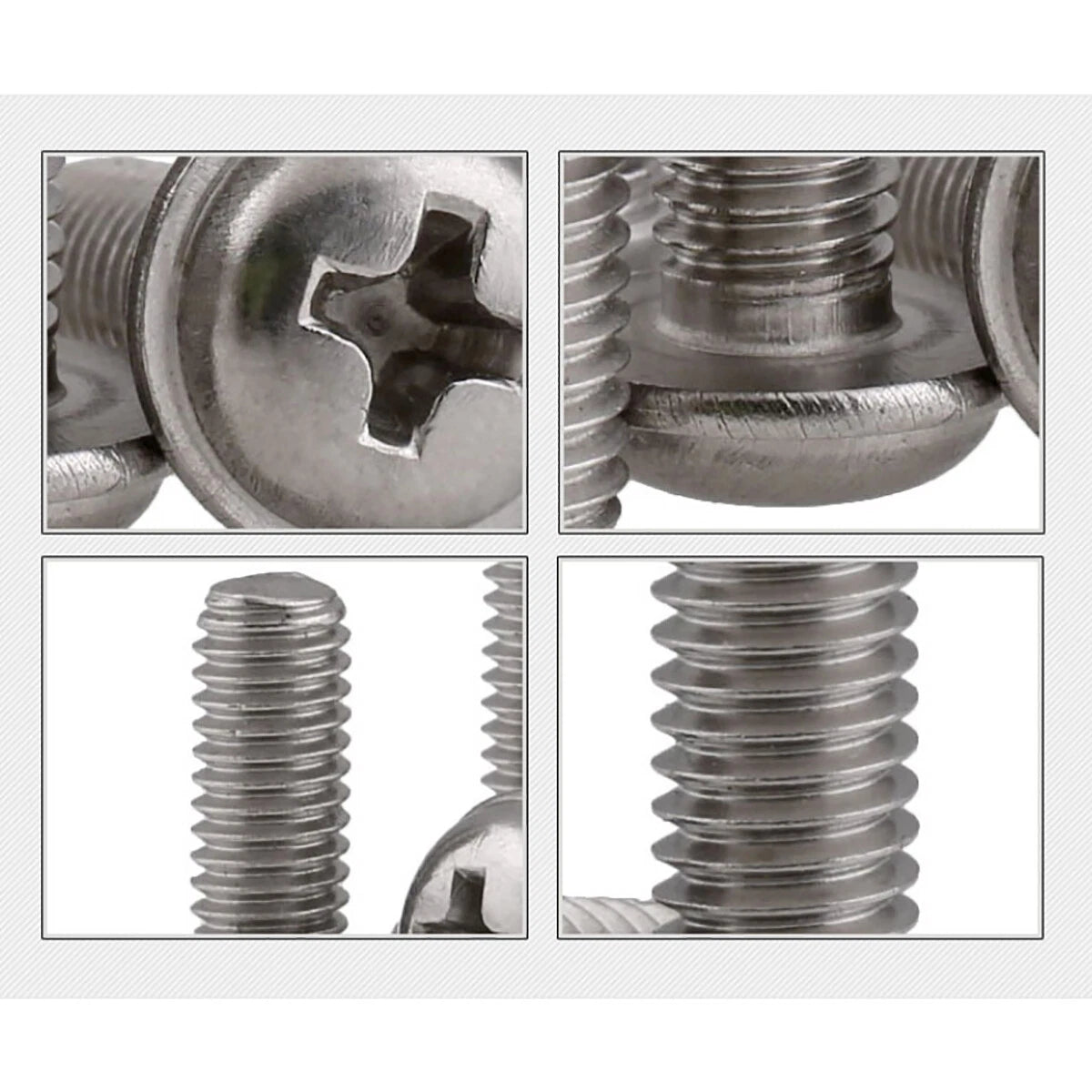 M2–M5 Flanged Phillips Button Head Machine Screws, 304 Stainless Steel