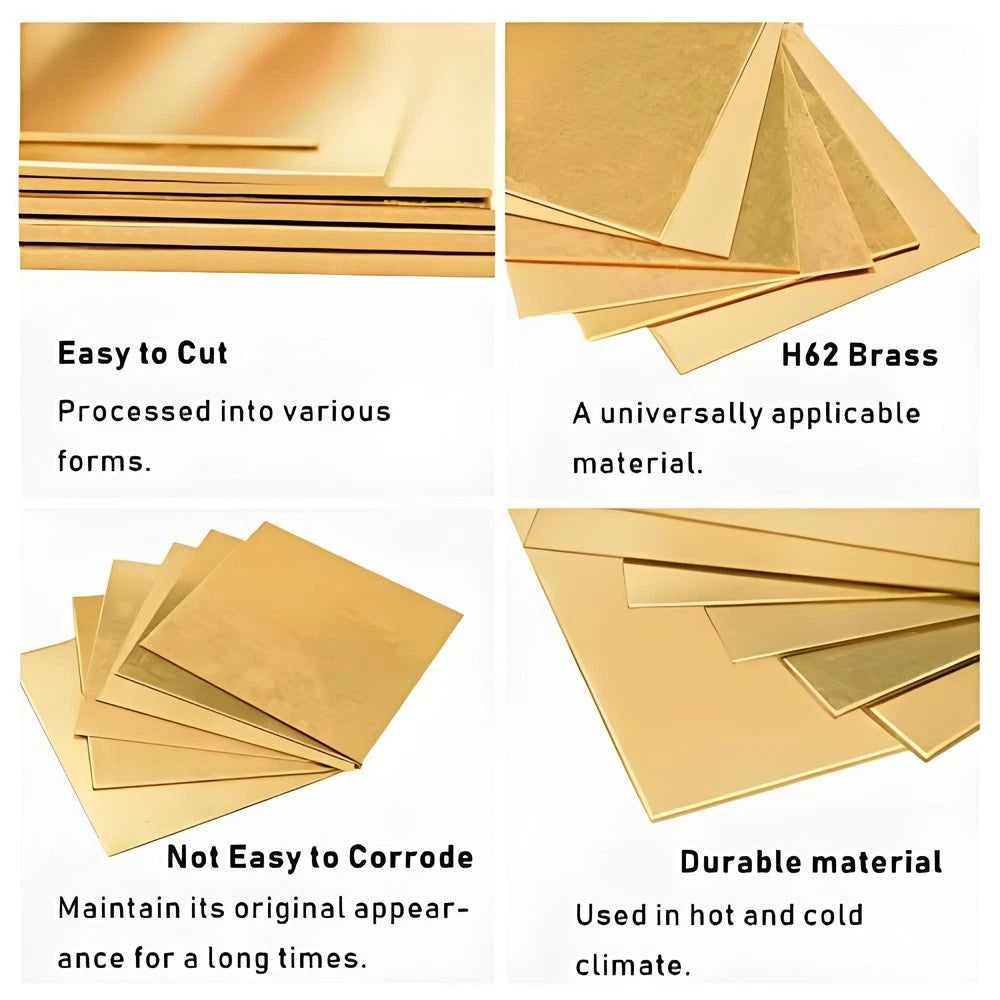 Brass Square/Plate/Sheet 0.1mm to 5.0mm Thick - Brass Sheet Metal Guillotine Cut