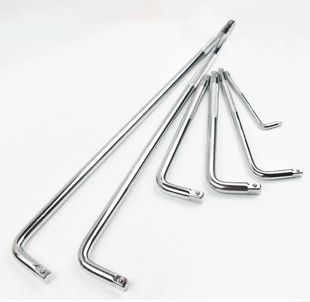 L Shape Socket Breaker Bar Wrench 1/4" 3/8" 1/2" Inch Drive Ratchets 90° Handle