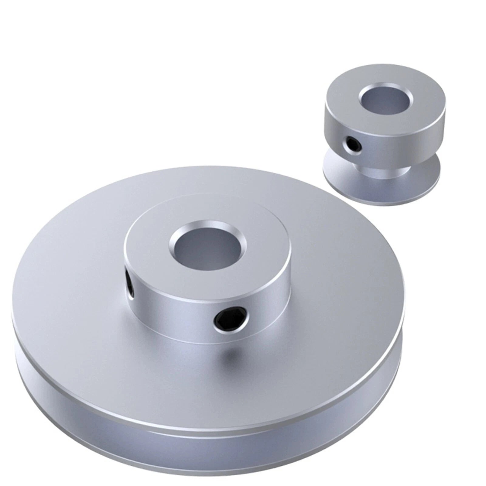 V Grooved Pulley PU Round Belt Pulleys Aluminum For 10mm Width Belt OD 40-100mm