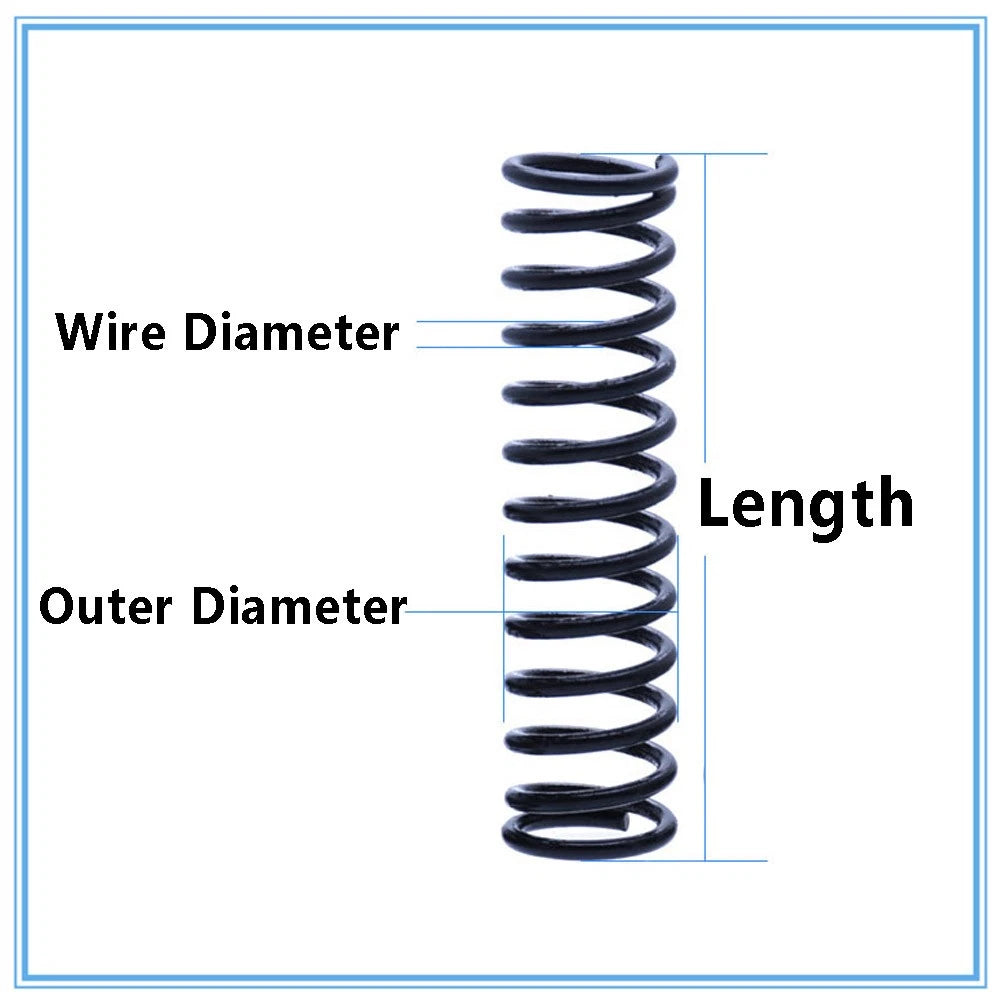 3mm Wire Dia Spring Steel Compression Springs Dia 16-25mm Length 20-200mm Black