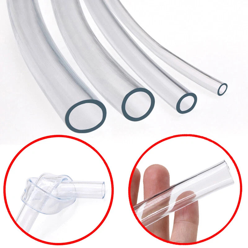 Clear Soft PVC Tubing Transparent Flexible Hose Pipe — 3mm to 25mm ID, Cut to Length