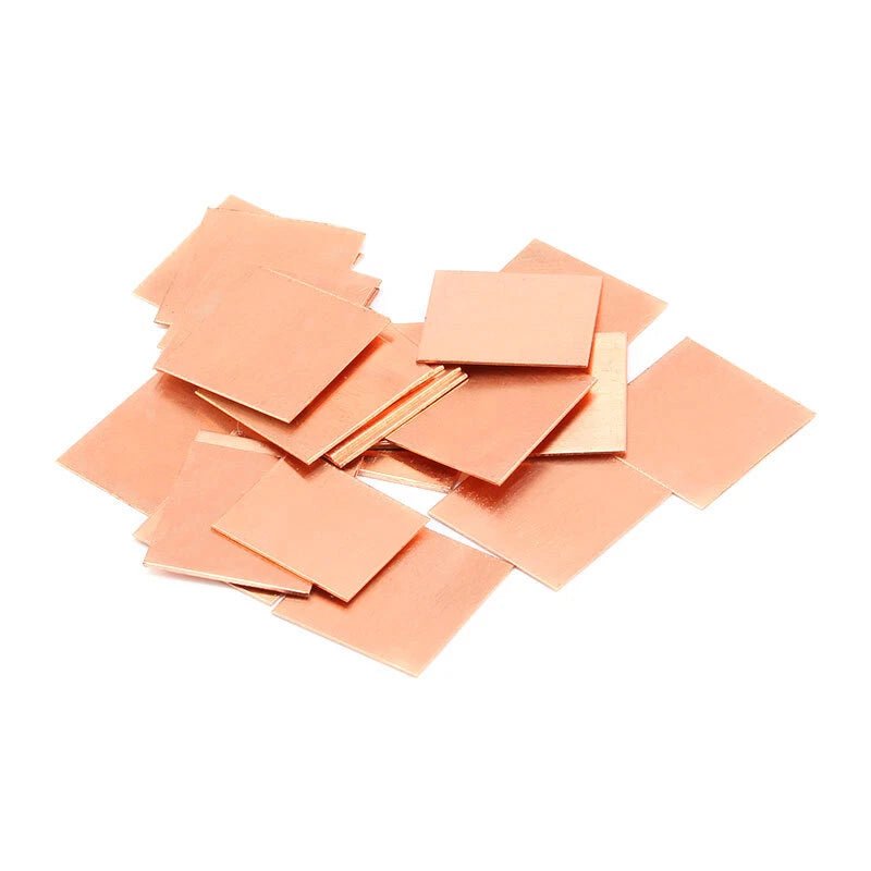 Copper Sheet Plate Guillotine Cut Metal 15x15mm/20x20mm Heatsink Cooling Sheets - HomeDIYer