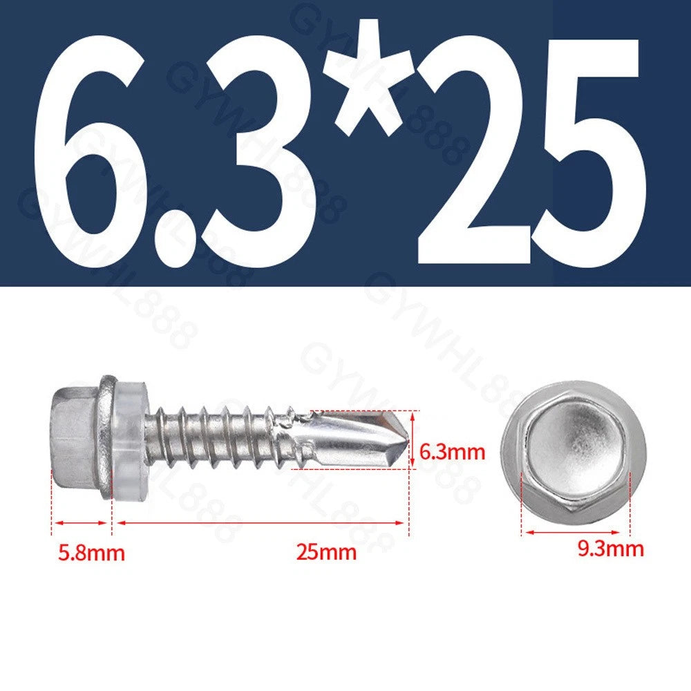 410 & A2 Stainless Hex Head Self‑Drilling Tek Screws – for Metal Roofing & Sheeting