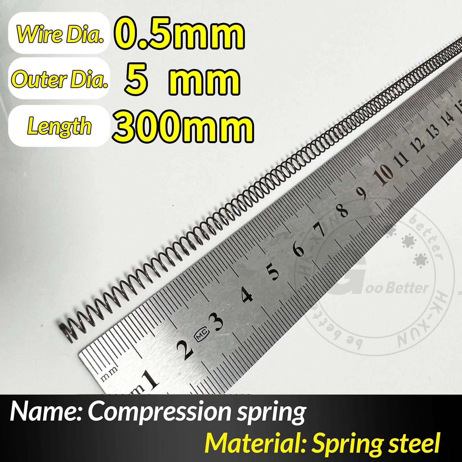 Compression Spring Pressure Springs, Wire Dia 0.3-1.0mm, OD 2-25mm, Length 300mm