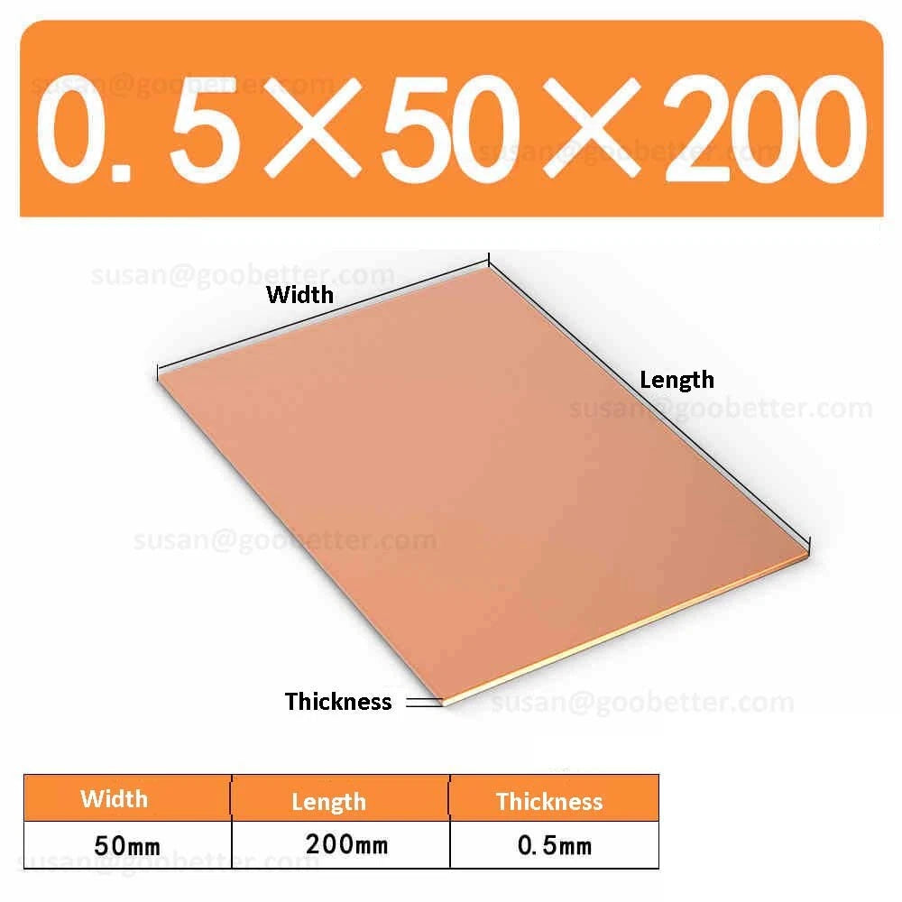 Natural Copper Sheet Metal guillotine cut - 0.3mm to 6.0mm - Multiple Sizes