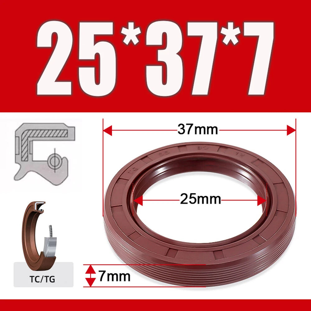 TC/TG Dual Lip FKM Oil Seal — Metric Rotary Shaft Sealing Ring, ID 25–50mm