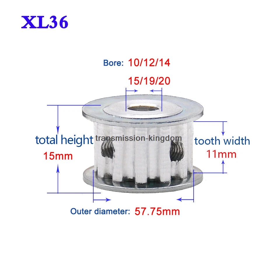 XL 10T-40T Synchronous Wheel Width 11mm Timing Belt Pulley Bore 4-20mm
