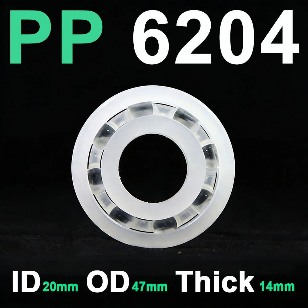 Plastic Bearing PP 608 6000 6001 6004 6206 Glass Balls ID 6mm~30mm Ball Bearings