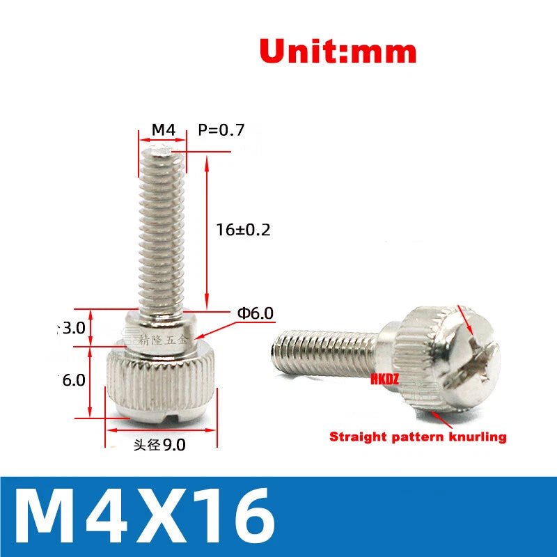 M3~M6 Phillips Carbon Steel Step Knurled Thumb Screws | Hand Grip Knob Bolts - HomeDIYer