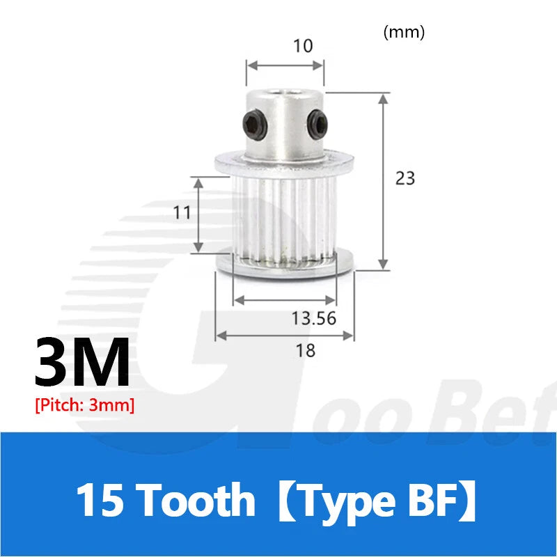 3M 10mm Timing Belt Drive Pulley 3mm Pitch 15 - 50 Tooth Without Hub 4-20mm Bore