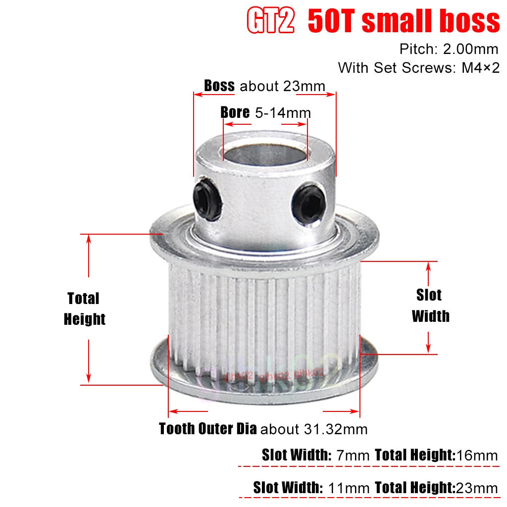 GT2 6mm Timing Belt Pulleys 16-120 Teeth 4-25mm Bore Synchronous Wheel Printer