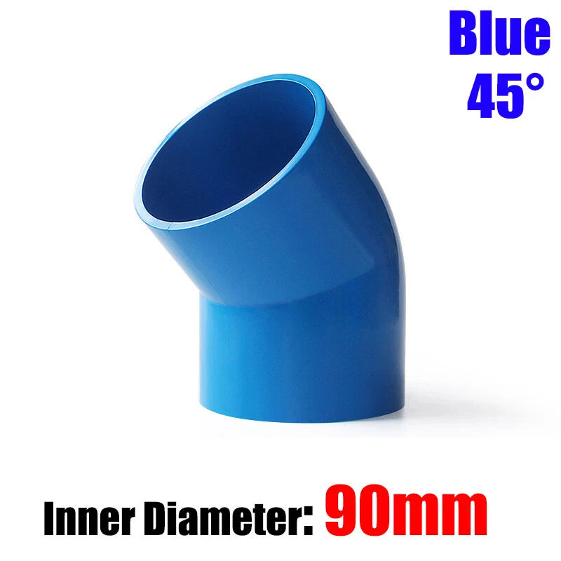 PVC Water Supply Pipe Fittings 45° Elbow Connector 20mm to 160mm White Blue Grey